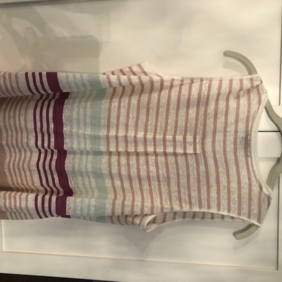 Vince Women's Linen Stripe Tapered Bottom Tank-Sz M-Like new! - Picture 4 of 7